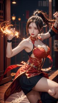 Master of Fiery Dance 炎の舞マスター 불의 춤 마스터 | 4K AI Girl Lookbook 1