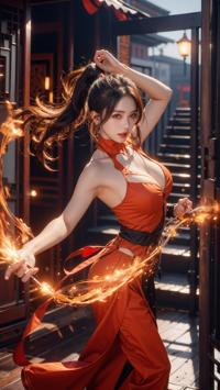 Master of Fiery Dance 炎の舞マスター 불의 춤 마스터 | 4K AI Girl Lookbook 13