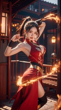 Master of Fiery Dance 炎の舞マスター 불의 춤 마스터 | 4K AI Girl Lookbook 5