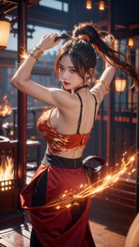 Master of Fiery Dance 炎の舞マスター 불의 춤 마스터 | 4K AI Girl Lookbook 8