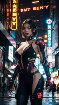 Futuristic Cyber Warrior Cosplay 未来のサイバーワリアーコスプレ 미래의 사이버 전사 코스프레 | 4K AI Girl Lookbook 16