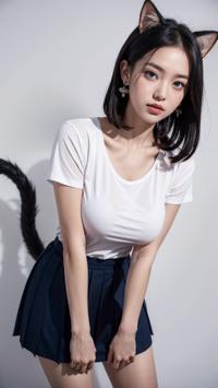 Cat Ear Fashion: Cute Icon ナビゲート 猫耳のファッション: 可愛い アイコン 고양이 귀 패션: 귀여운 아이콘 | 4K AI Girl Lookbook 1