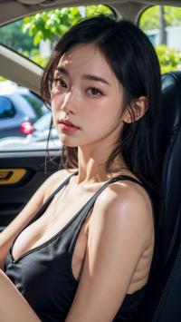 Summer Vibes in the Car 夏の車内の雰囲気 차 안의 여름 분위기 | 4K AI Girl Lookbook 11