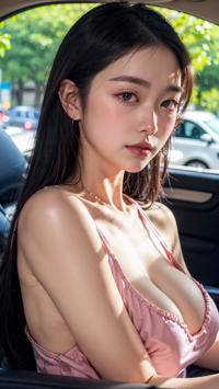 Summer Vibes in the Car 夏の車内の雰囲気 차 안의 여름 분위기 | 4K AI Girl Lookbook 19